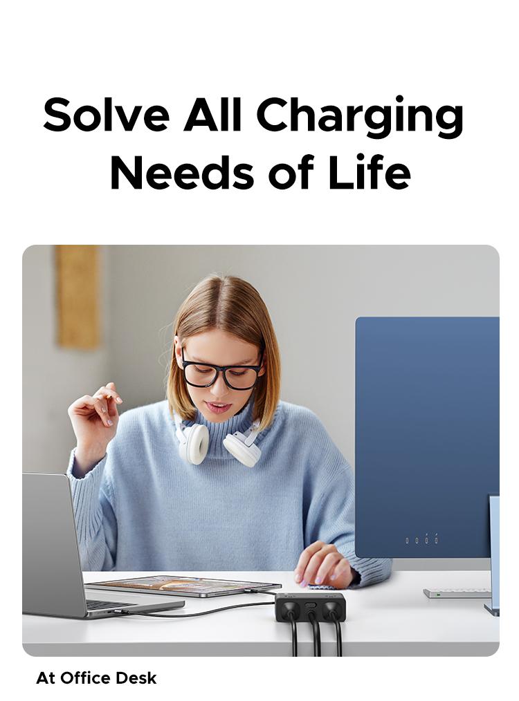 UGREEN GaN 20W 8-in-1 Smart Socket, with Type-C, USB-A Charging Port, 2500W Max Total Power, Solve All your Charging Needs of Life- TikTokShopBlackFriday ,TikTokShopHolidayHaul