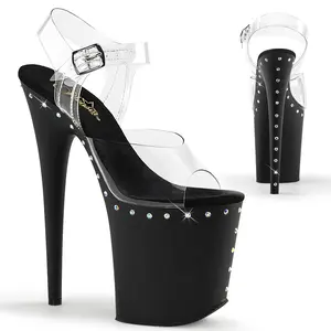 Pleaser 808ABLS Women's Elegant Heeled Stiletto Heel Platform Sandals, Elegant Heeled Shoes