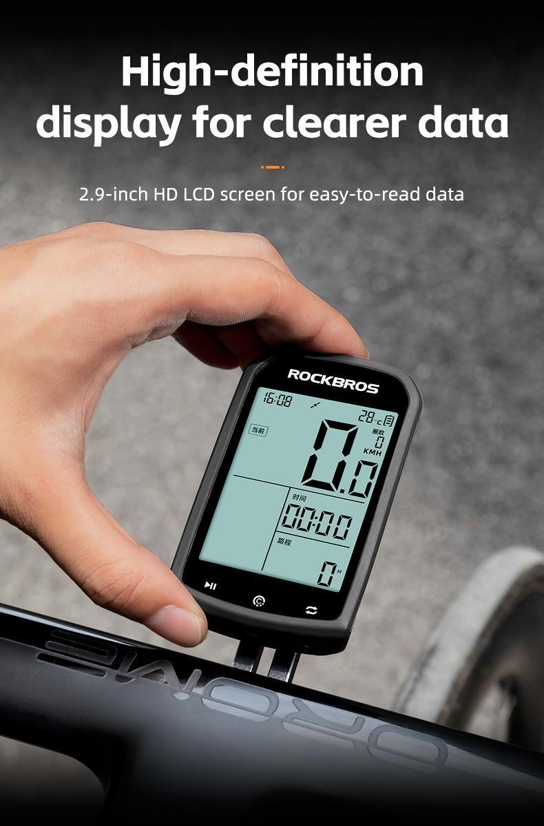 ROCKBROS Bike Computer Wireless Cycling Computers ANT+ Bluetooth Bicycle Computer Mini Speedometer Odometer Waterproof GPS/BDS/Galileo Position System