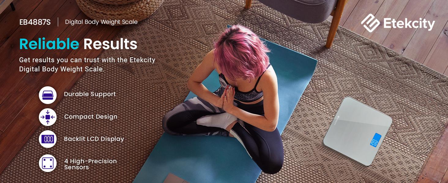 Etekcity Digital Bathroom Scale, Accurate Body Weight Measurement, Large Backlight Display, Durable Tempered Glass, 400 lbs Capacity holidayhaul