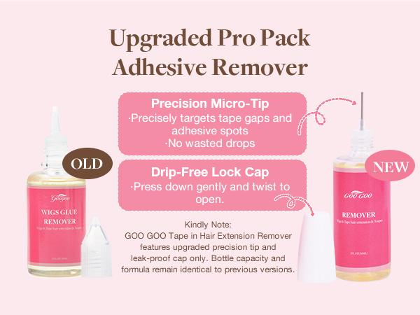 GOO GOO Fast Acting Tape in Extension Remover, Wig Glue Remover Professional Salon Quality