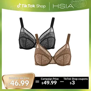 HSIA Enchante Unlined Floral Lace Underwire Plus Size No Padding Full Coverage Bra Set 2 Pack Womenswear SpringStatements
