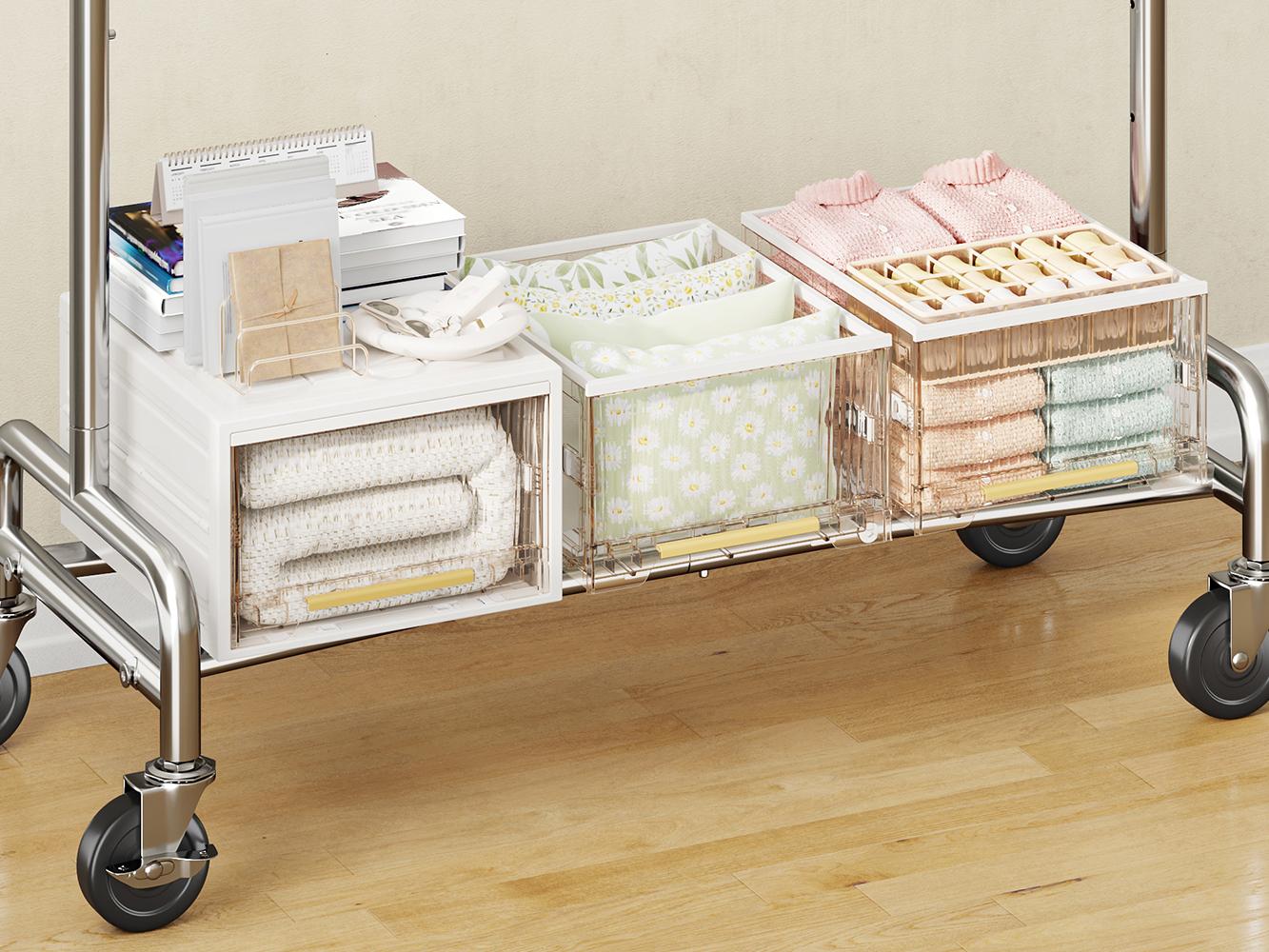 Raybee Furniture Clothes rack for hanging Clothes Rack with Hooks, Extendable & Height Adjustable Clothing Rack, Heavy Duty Clothes Racks Holds Up to 220LBS,Coat Rack, Portable Rolling Garment Rack with Lockable Wheels & 4 Hooks, Chrome