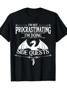 [100% Cotton] graphic tees I'm Not Procrastinating I'm Doing Side Quests RPG Gamers T-Shirt