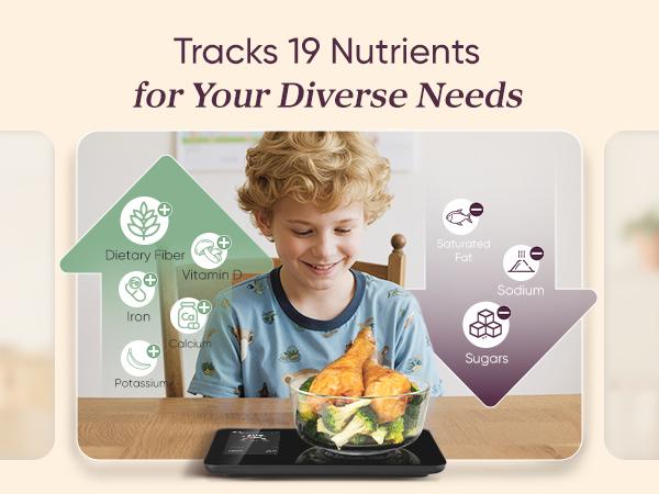 Cosori Nutrilens AI Scan Smart Nutrition Kitchen Scale - Digital Kitchen Scale with Advanced Type-C Charging & Bluetooth, Accurate Nutritional Analysis, User-Friendly Interface for Cooking Precision R001S, valentinesdaygift