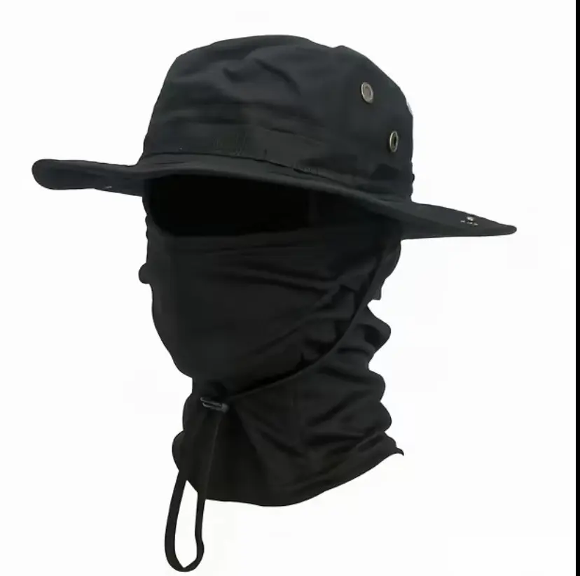 Unisex Camouflage Print Cotton Blend Bucket Hat - All-Seasons Packable Sun Cap with Adjustable Windproof Drawstring, Extendable Design for Outdoor Hiking