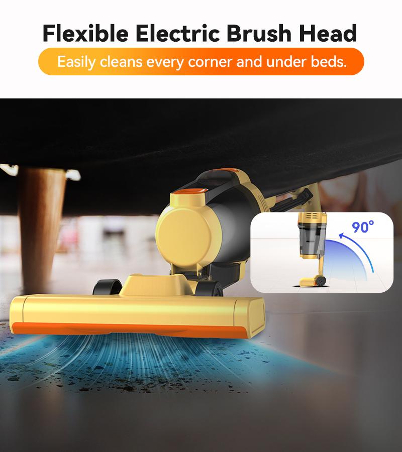 INSE R6X Corded Stick Vacuum, 15KPa Suction with 600W Motor, Ultra-Lightweight Bagless Upright Vacuum with Handheld for Home Hard Floor Carpet Pet Hair Car Cleaning home cleaning tools home appliances Yellow