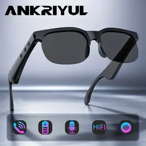Ankriyul Smart Sunglasses Wireless Bluetooth Headphone  With Wireless Speakers  Call Bluetooth Music Earphones Sports Glasses Black Sunglasses