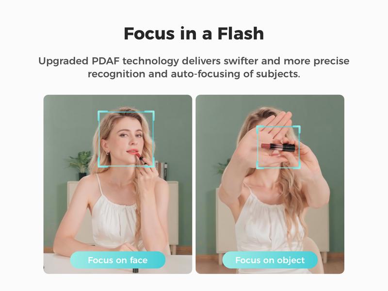 【NEW!!!】OBSBOT MEET 2 - AI-Powered 4K Webcam, AI Framing & Autofocus, Webcam with Microphone, Background Bokeh, 60 FPS, HDR Low-Light Correction, Beauty Mode, Webcam for PC, Streaming, Conference, Gaming, etc.