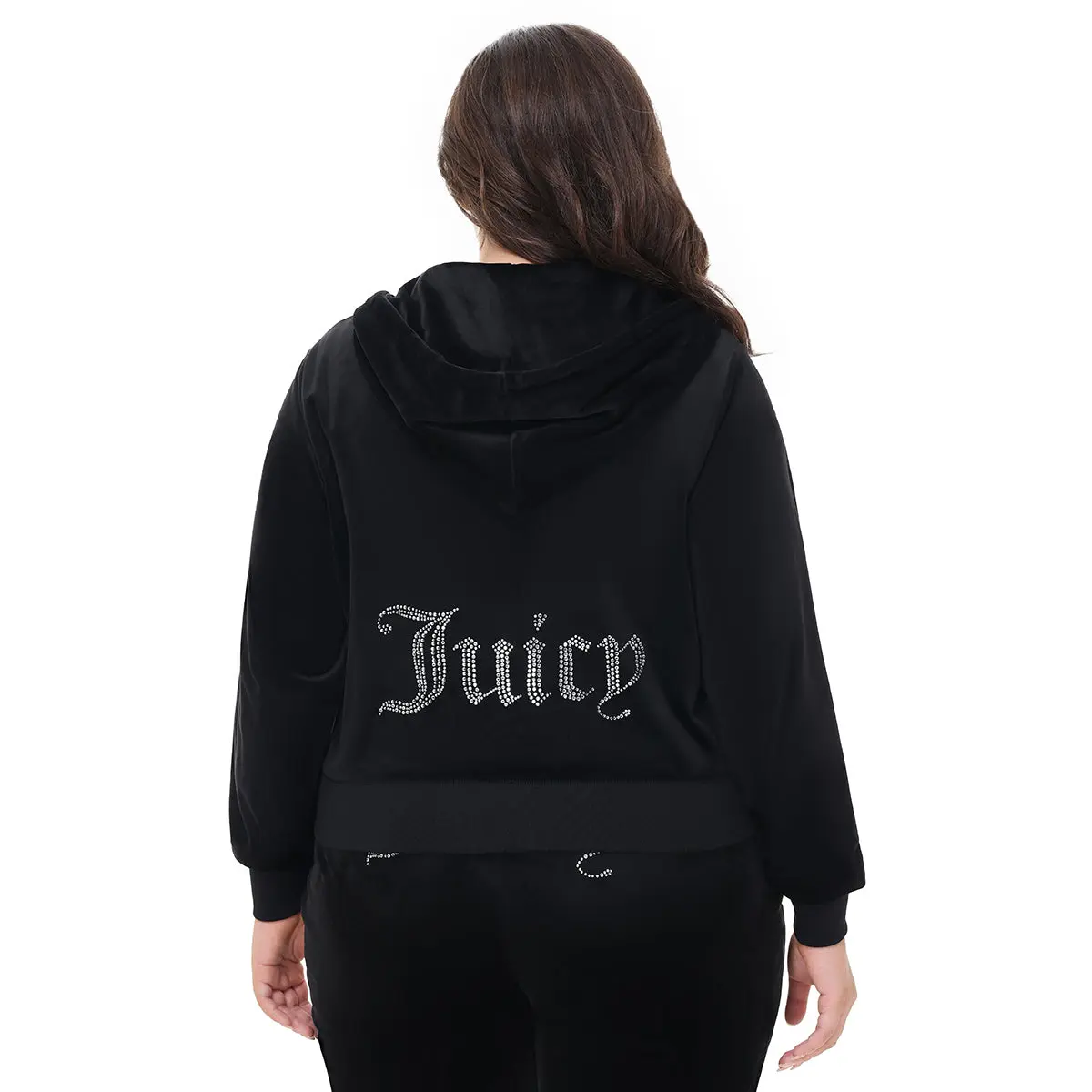 Juicy Couture Plus-Size OG Big Bling Velour Hoodie