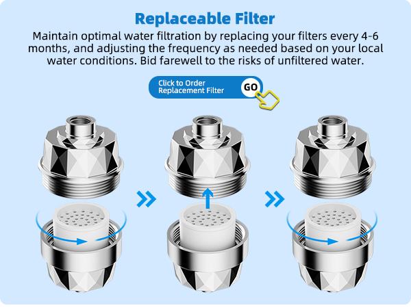 Hibbent Metal Filtered Shower Head, 6'' High Pressure RainShower Head, 20 Stage Shower Filter for Hard Water Softener, Bathroom Rainfall Shower Head to Remove Chlorine and Heavy Metals, Chrome Hibbent Metal Filtered Shower Head, 6'' High Pressure RainShower Head, 20 Stage Shower Filter for Hard Water Softener, Bathroom Rainfall Shower Head to Remove Chlorine and Heavy Metals, Chrome