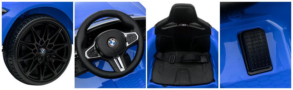 GARVEE 12V Electric Ride On Car for Ages 37-83 Months, RC Control, BMW M4 Licensed, with Suspension System, 3 Speed Options, Bluetooth, MP3, Double Door, LED Lights - Available in Blue, Yellow, White, Red, and Black