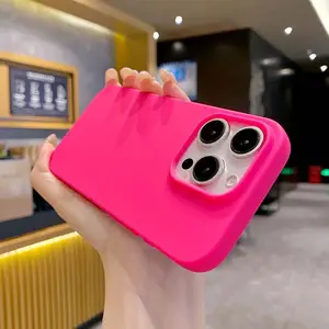 apply to-New Solid Color Phone Case for  16 15 14 13 12 11 Pro Max 16Pro Soft Silicone Shockproof Protective Accessories Cover