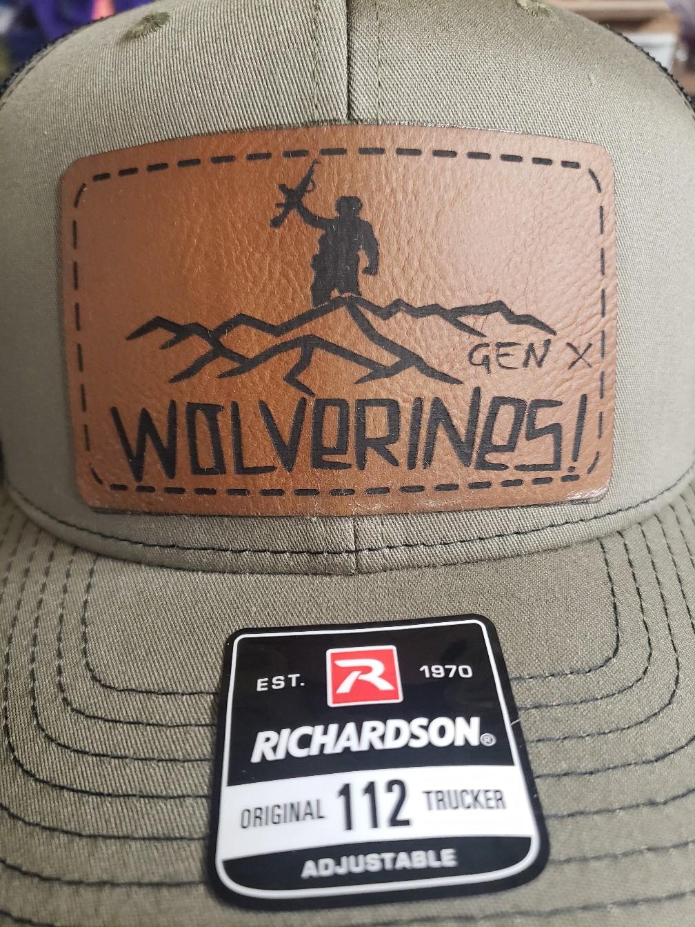 wolverines  Richardson hat with laser engraved leather patch