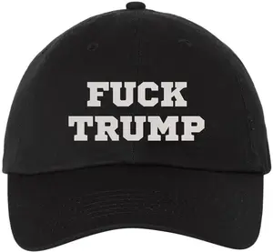 Fuck Trump Embroidered Dad Hat | Anti-Trump Adjustable Cotton Political Statement Baseball Cap