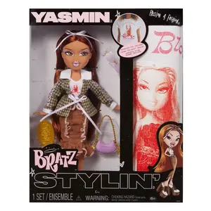 Bratz Stylin' Yasmin Fashion Doll with Accessories and Customizable T-Shirt for You