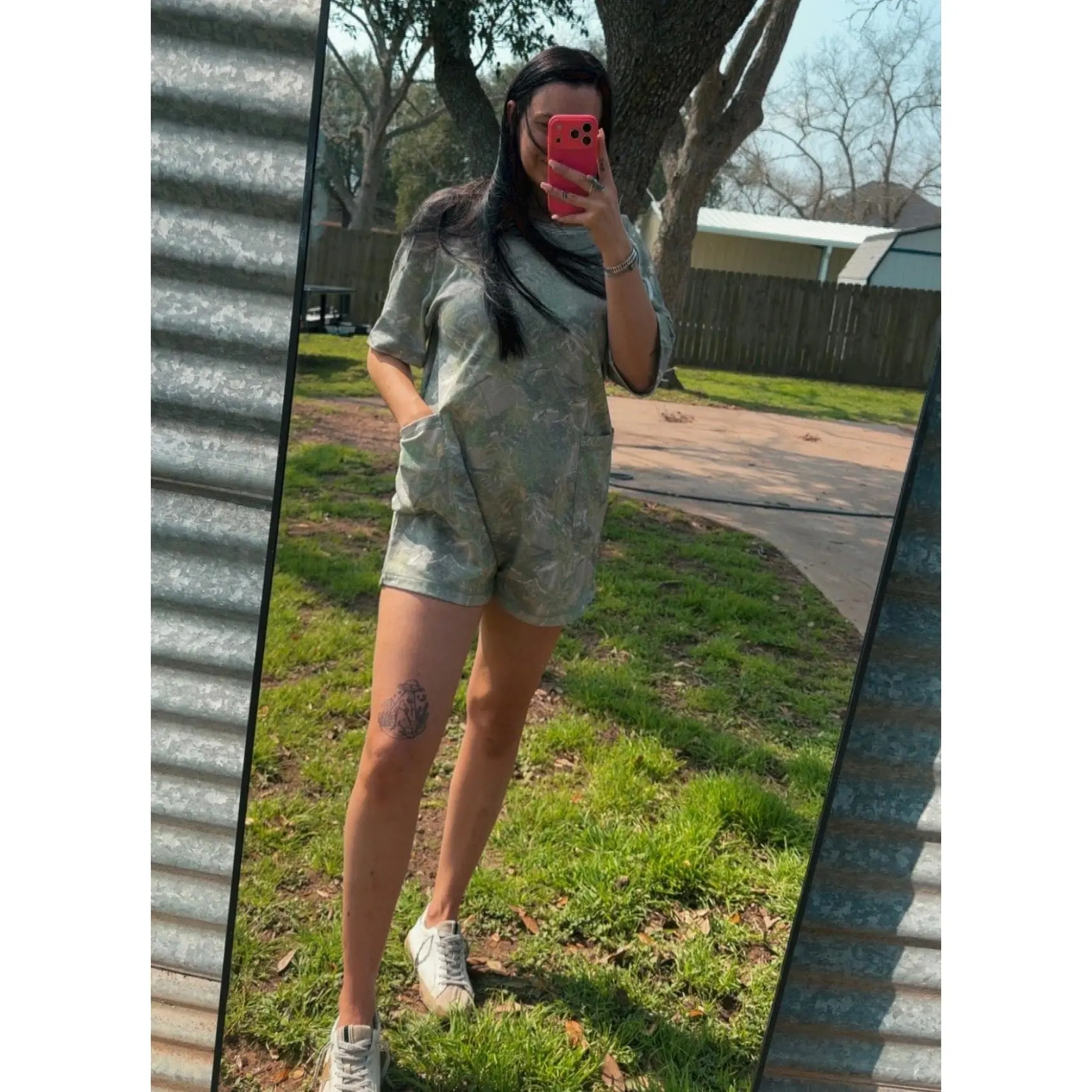 Camo Romper - Green