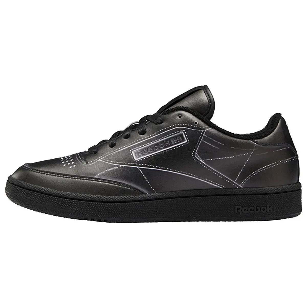 Women's Maison Margiela x Reebok Club C Low-Top Unisex Black Casual Sports Footwear, Trainer Flats Shoes