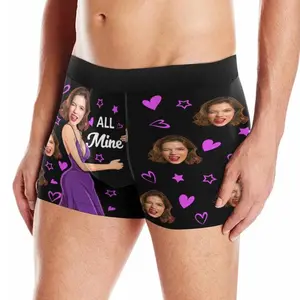 Personalized Funny Boxers for Him,Custom Face Underwear, Property of boxers,Valentine's day Gift