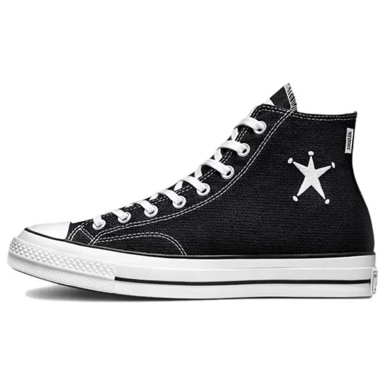 Stussy x Converse Chuck 70 High Casual Sports Shoes, Black Sneaker, Men's/Women's Footwear