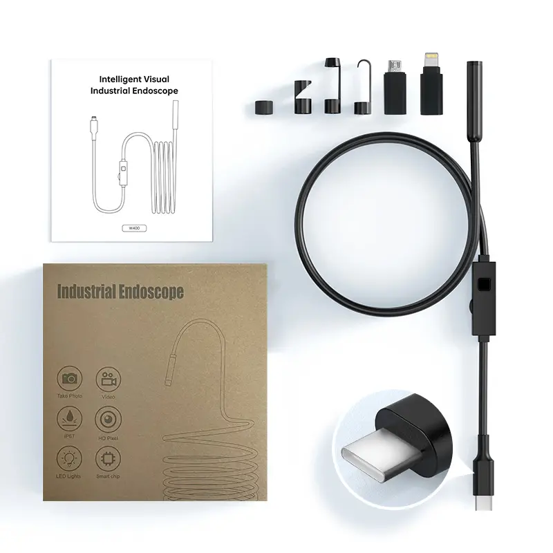 1920P HD Borescope Inspection Camera, IP67 Waterproof Endoscope with 8 Bright LED Lights, 16.4ft Flexible Semi-Rigid Snake Cable for Automotive, Plumbing, HVAC & Household Narrow Space Checking, Perfect Gift for Dad, Husband & Boyfriend