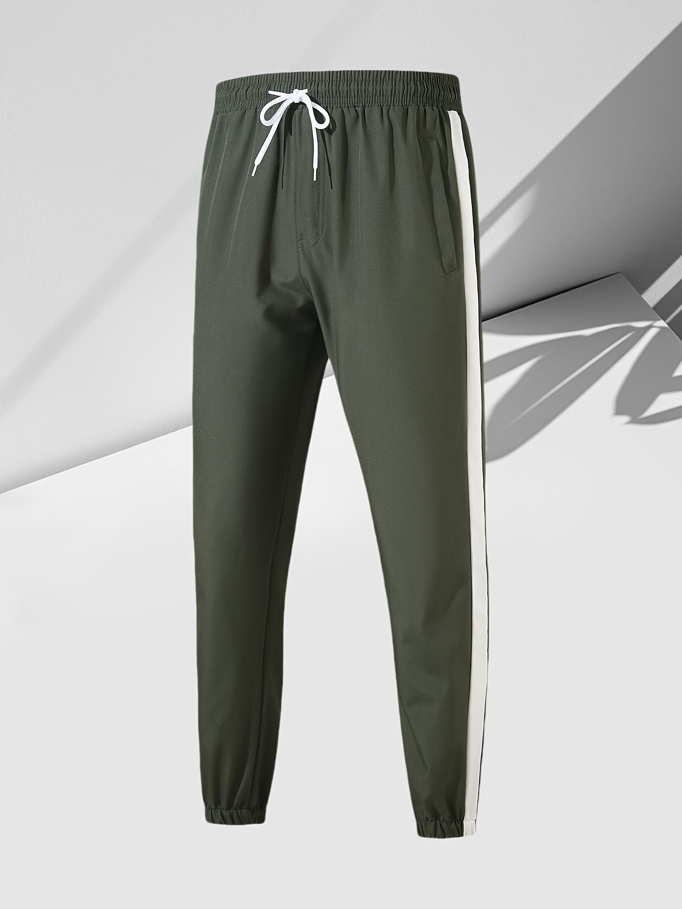 Men's Retro Color Block Splicing Sports Set Zipper Hoodie Combination, Streetwear