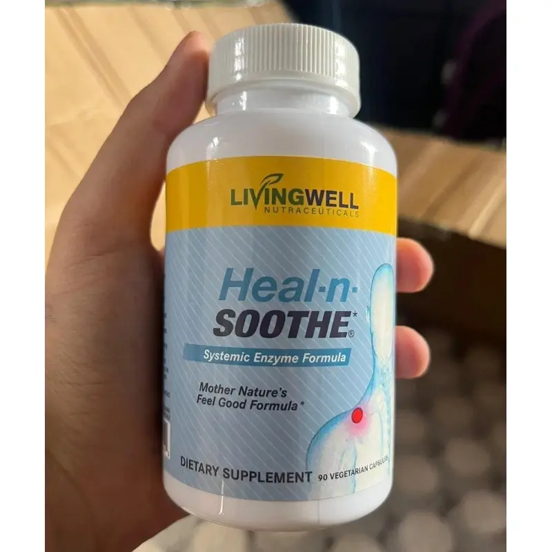 LivingWell Heal-n-Soothe Systemic Enzyme Formula 90 Capsules Joint Support
