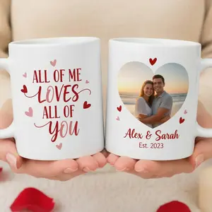 Custom Couple Anniversary Coffee Mug, You & Me Forever Matching Mug, Cute Romantic Love Cups Gift for Valentine's Day