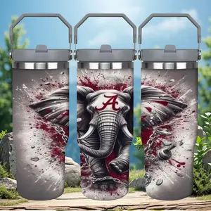 1pc 30oz Elephant Splash Tumbler with Lid, Insulated Travel Mug, Gift for Women Men, Ideal for Halloween, Independence Day, Memorial Birthday Gift, Coffee Cup, weird stuff