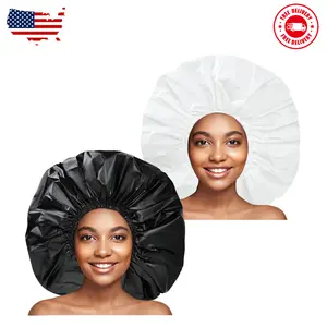 Super Jumbo Shower Cap 2 PCS Waterproof Shower Caps for Women, Extra Large