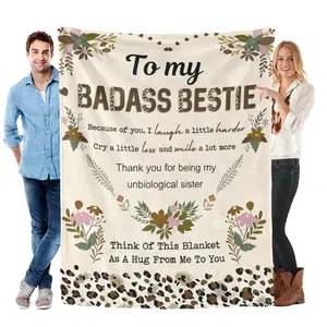 Flannel High Definition Sister BFF Best Friend Throw Blanket - Premium Flannel Material Soft Comfortable for Sofa Bed Travel Outdoor Office Nap Mat Air Conditioning Mother's Day Valentine's Day Birthday Christmas Gift
