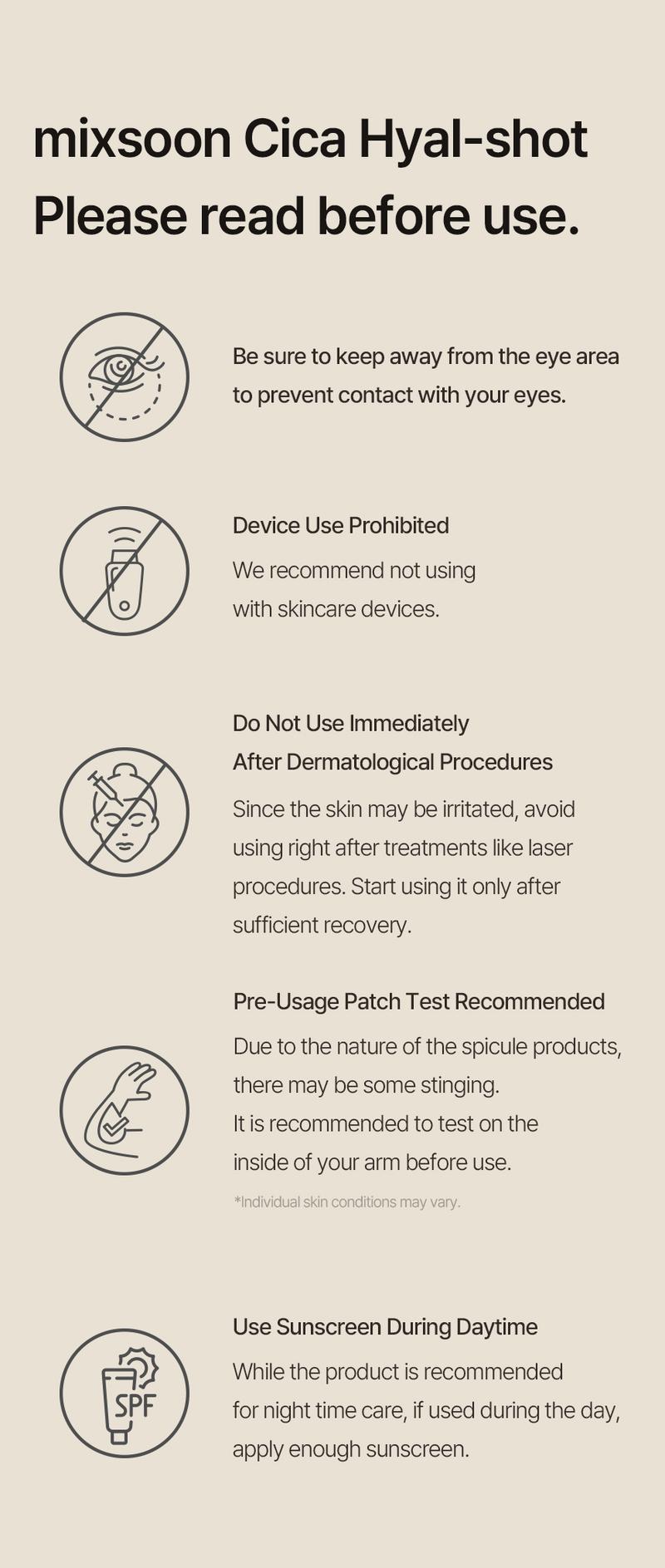 [mixsoon Official Shop] Peptide Cica Hyalshot 1.69 fl.oz / 50ml - Hyaluronic Acid Serum with EGF & Adenosine for Deep Moisturizing, Korean Glass Skincare Hydrate Moisture