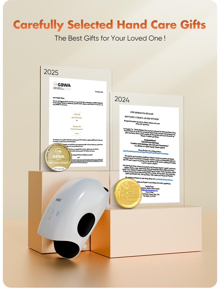 CINCOM Ultimate Relaxation Gift Set: Hot-Selling Hand Massager & U-Shape Neck Massager, A Thoughtful Bundle for Christmas & Holidays