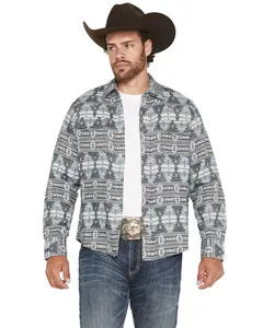 Wrangler Men's Retro Southwestern Print Long Sleeve Snap Shirt Jacket - 112368216