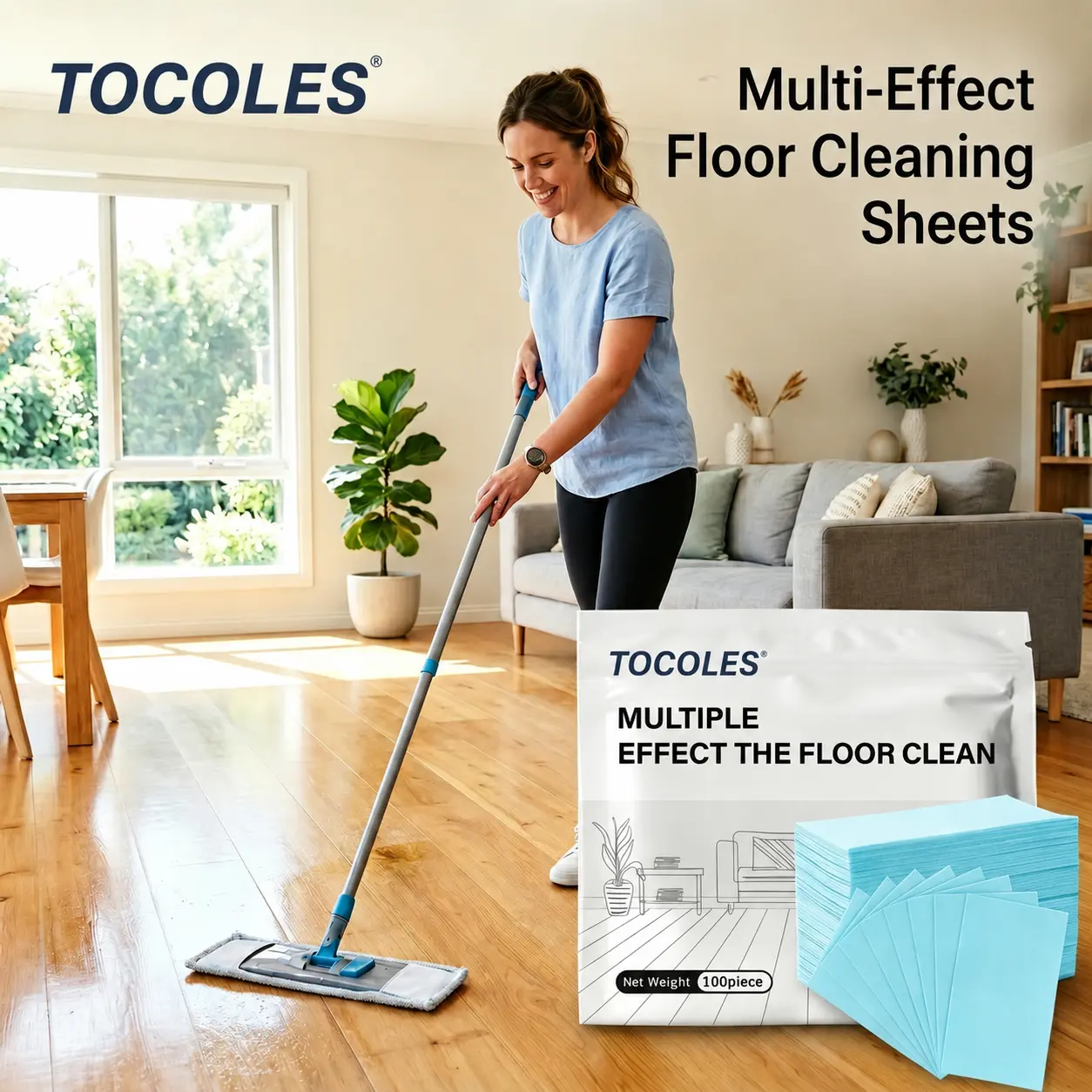 Floor Cleaning Tablets, Household Multi-Purpose Cleaner for Hardwood, Laminate, Tile & RV Walls, Antibacterial Deodorization Maintenance Cleaning Products