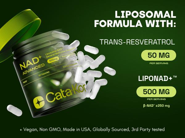 3x Cata-Kor NAD+ Advanced - NAD Supplement with Resveratrol - 180 Capsules