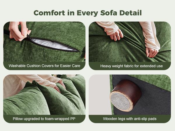 ABCASA 167.5" Oversized Modular Sectional Sofa, U Shaped Convertible Chenille Couch with Movable Ottoman, Large 8 Seat Corner Couches for Living Room Apartment Deep Seat