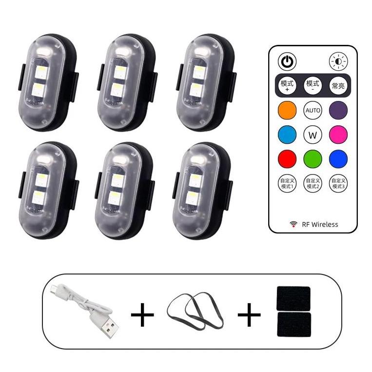 10 Models Wireless LED Lights for Car-24PCS Interior Ambient Strobe Light with Remote, USB-C 80 Hours 8 Colors IP65 Waterproof Rechargeable Underglow Light for Cars, Trucks, eBike, Motorcycle