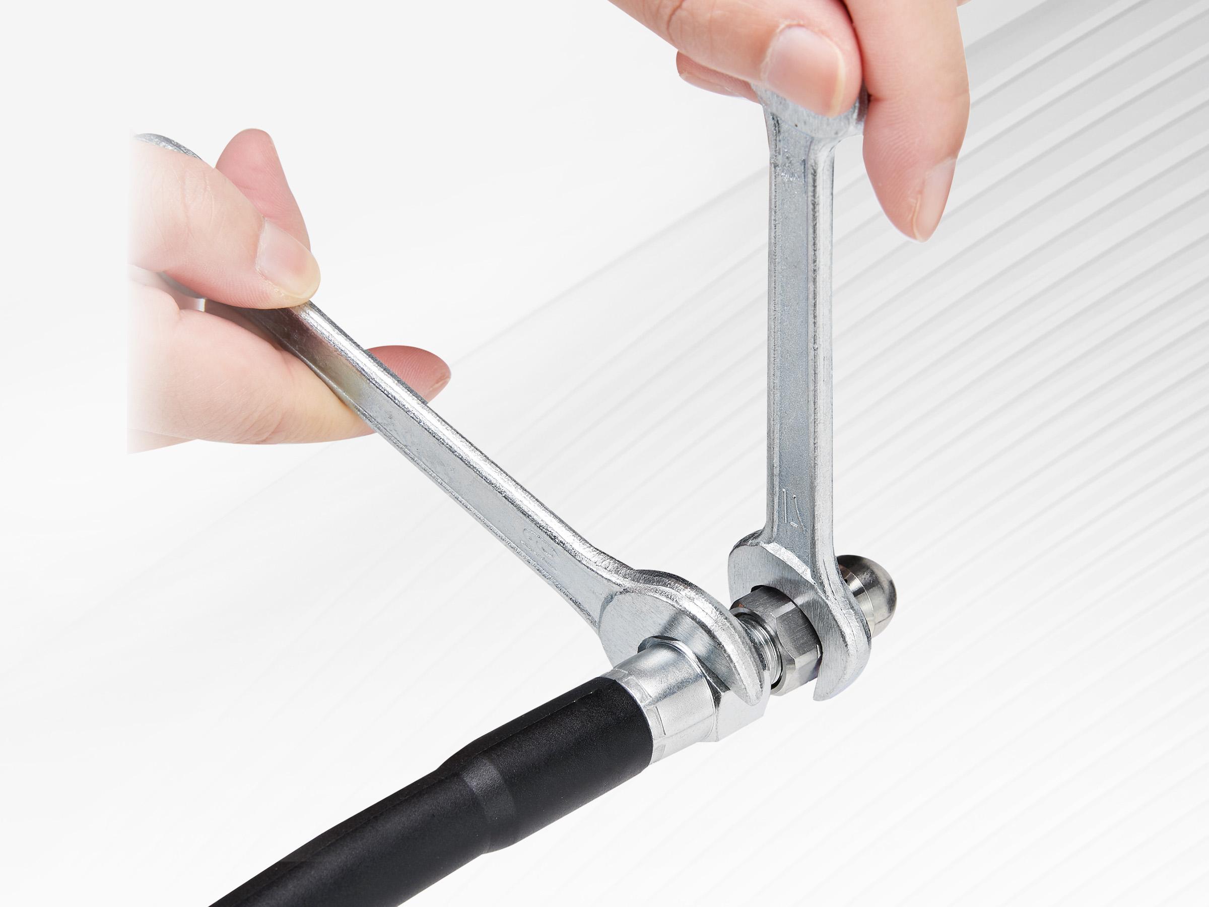 M MINGLE Sewer Jetter Kit for Pressure Washer 100 FT, Drain Cleaner Hose with Power Washer Wand, 1/4 Inch NPT Corner Rotating and Button Nose Sewer Jetting Nozzle, Orifice 4.0, 4.5