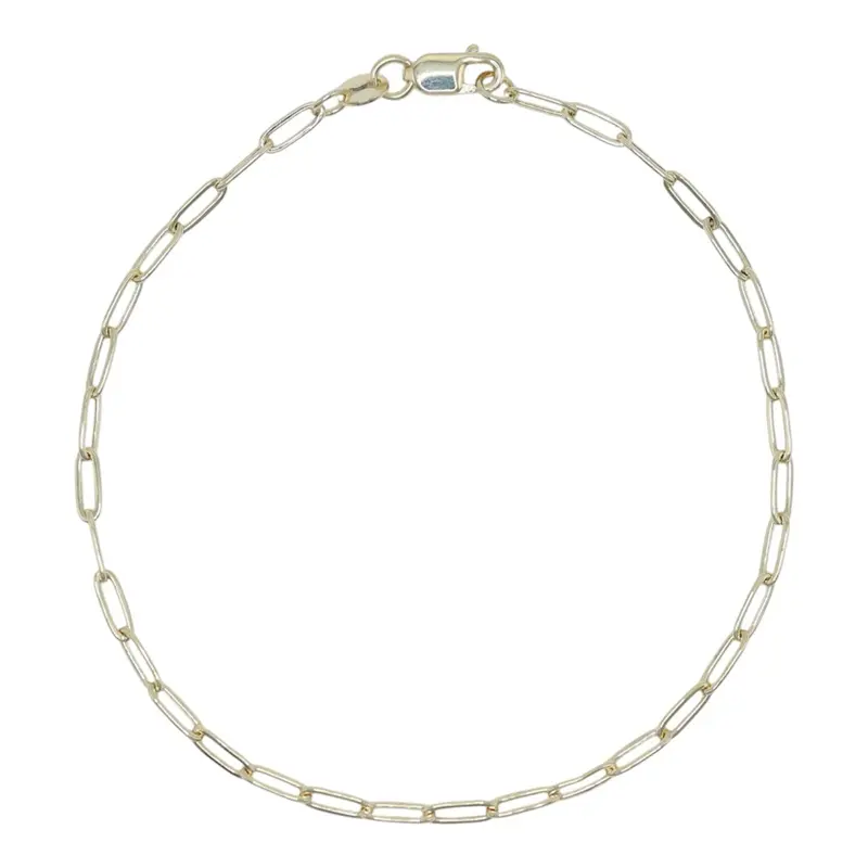 14KT Gold Mini Paperclip Bracelet 2mm - 3 Sizes Available, Dainty Wear