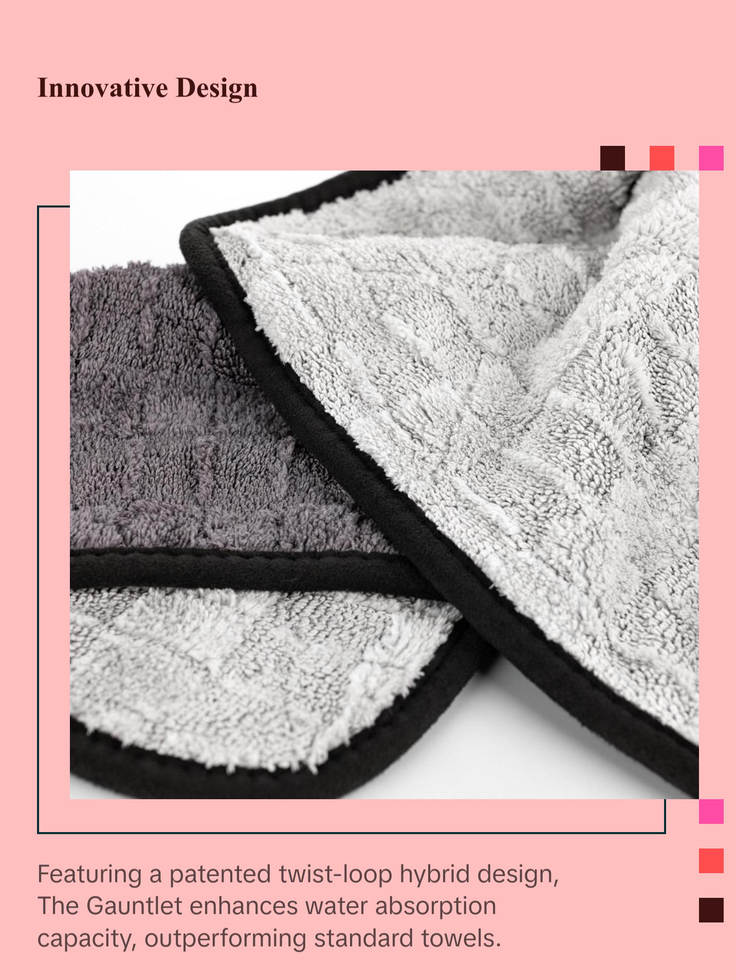 The Rag Company - Gauntlet Car Drying Towel - 70/30 Korean Microfiber, Dries Faster Without Scratching