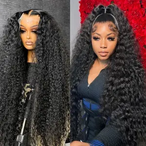 Gabrielle Hair 32 34 Inch 13x6 13x4 Lace Front Human Hair Wigs Pre Plucked For Women Deep Wave Human Hair Lace Frontal Wigs 200 Density HD Transparent 4X4 Lace Closure Wig
