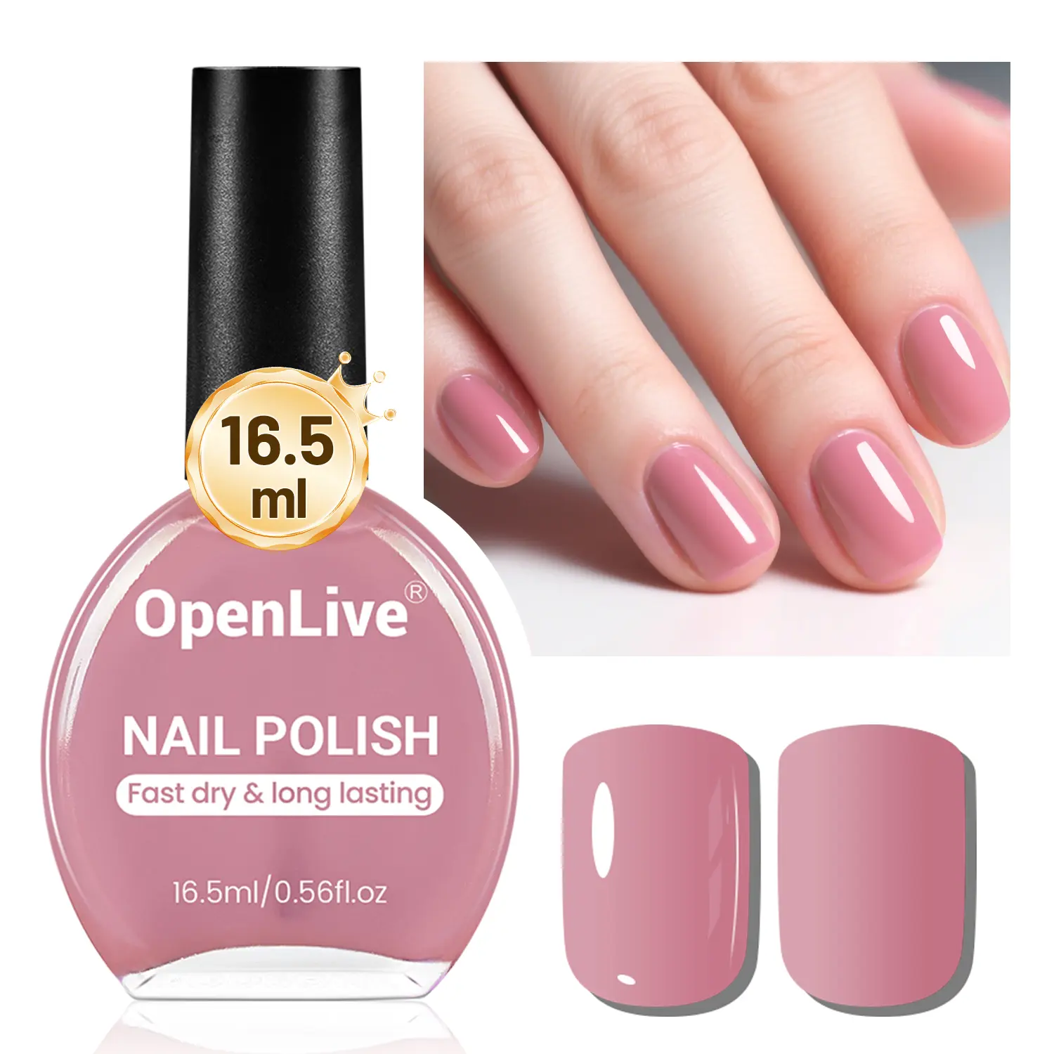 16.5ml Dusty Rose Nail Polish Large Volume Quick Drying Light Pink Nail Polish, Fast Drying and Long Lasting Color Nail Art DIY Home Manicure Gift for Women