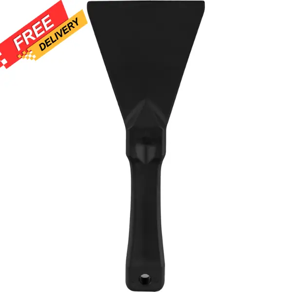 Polypropylene Scraper Tool Food Safe Scraper for Removing Caked-On Residue in Commercial Kitchens, Plastic, 7.82 x 3 Inches, Black