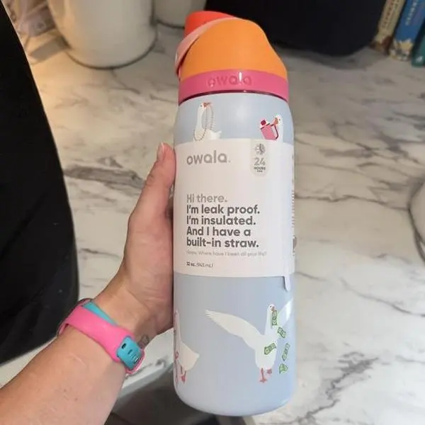 NEW RELEASE Owala Silly Goose 32oz Freesip Water Bottle, 24-hour insulation, suitable for daily use, gift for mom