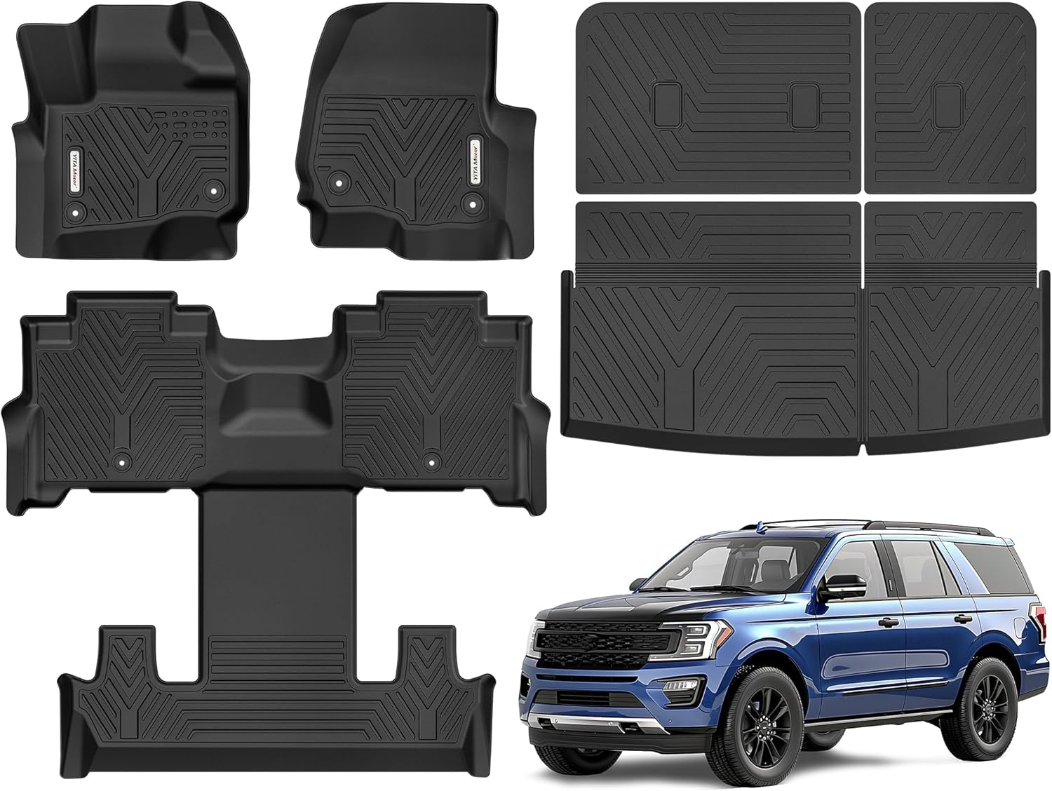 YITAMOTOR Floor Mats for 2018-2025 Ford Expedition 2ND Row Bucket seat, Waterproof Floor Liners with Backrest and Back Seat YITAMOTOR Floor Mats for 2018-2025 Ford Expedition 2ND Row Bucket seat, Waterproof Floor Liners with Backrest and Back Seat
