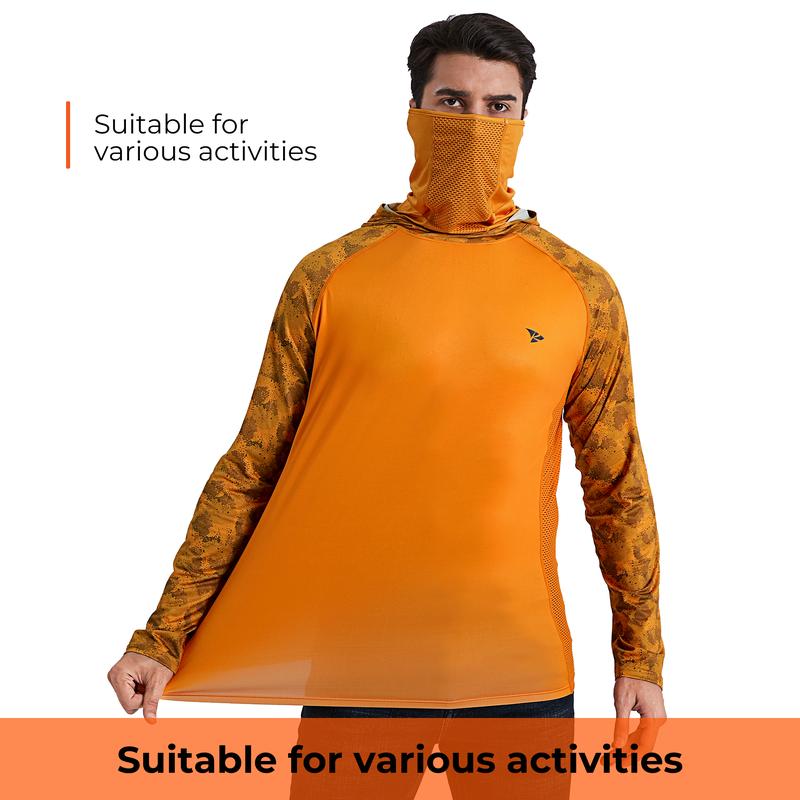 RODEEL 915 Sun Hoodie Shirts w/ Mask Neck Gaiter Men UPF 50+ UV Protection Long Sleeve Lightweight Quick Dry Moisture Wicking Breathable Cooling Activewear for Outdoor Sport Gym Fishing Hiking Roofing Landscaping Construction, Holiday Gift RODEEL 915 Sun Hoodie Shirts w/ Mask Neck Gaiter Men UPF 50+ UV Protection Long Sleeve Lightweight Quick Dry Moisture Wicking Breathable Cooling Activewear for Outdoor Sport Gym Fishing Hiking Roofing Landscaping Construction, Holiday Gift