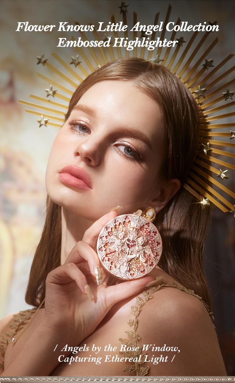 Flower Knows Little Angel Collection Embossed Highlighter, shimmer, makeup, cosmetic, silky, longlasting, dealsforyoudays