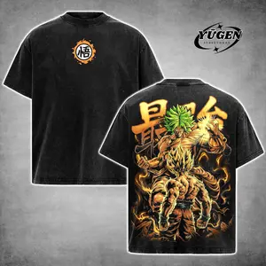 [Yūgen Store] Broly Legendary Super Saiyan Vintage Washed Oversized T-Shirt, DBZ Anime Streetwear Tee, Rage Power Broly Graphic Shirt, Dark Anime Tee, Unisex, Gift for DBZ Fans, Gift For Anime Fans