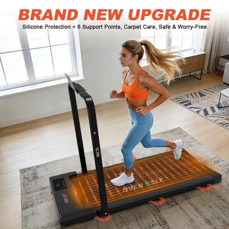 OVER SELF 6.2 mph Foldable Walking pad Treadmill with Handle, Remote Control Exercise Equipment for Home Gym and Office Use,Under Desk Treadmill Easy to storage,colorful design, Workout Gear for Halloween's Day gift
